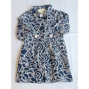 Anthropologie Millard Fillmore Snap Button Coat Blue Brick Size L